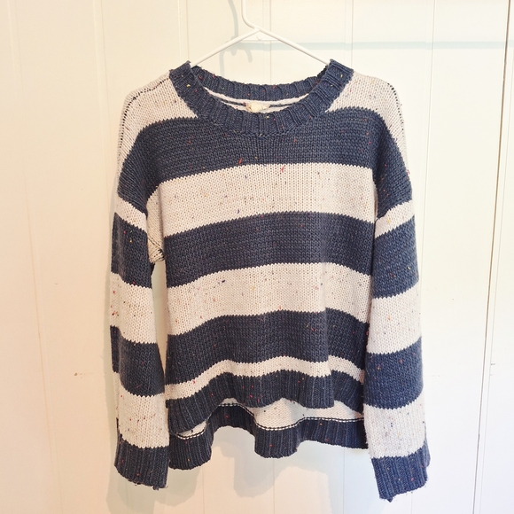 Hem & Thread Sweaters - Hem & Thread Womens Striped Knit Sweater Blue & White Size L Very Good Condition